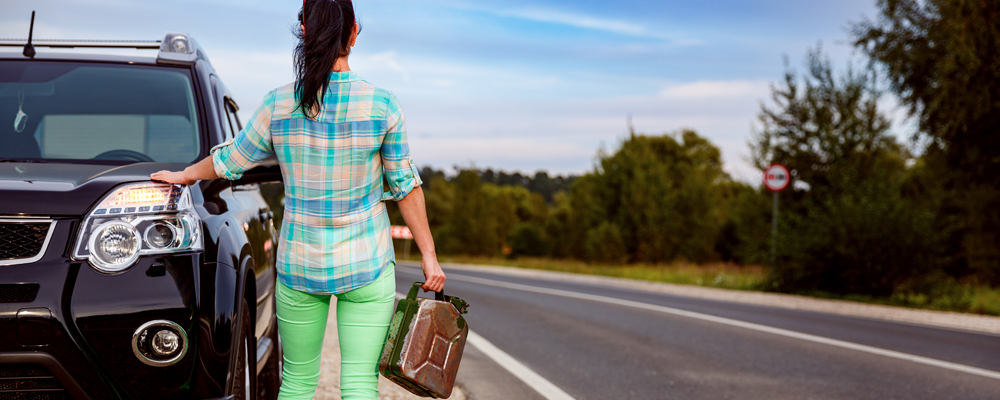 Woman Out of Gas on Road